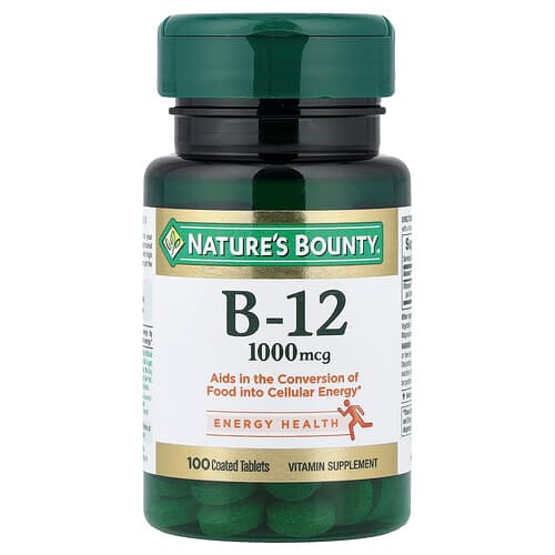 Nature's Bounty, Vitamin B-12, 1,000 mcg, 100 Coated Tablets
