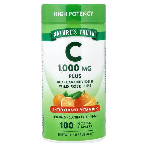 Nature's Truth, Vitamin C Plus Bioflavonoids & Wild Rose Hips, 100 Coated Caplets