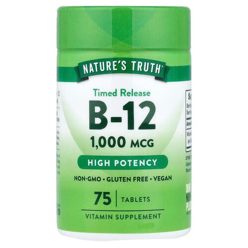 Nature's Truth, B-12, Timed Release, 1,000 mcg, 75 Tablets