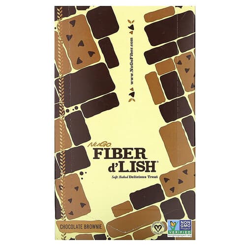 NuGo Nutrition, Fiber d'Lish, Chocolate Brownie, 16 Bars, 1.6 oz (45 g) Each