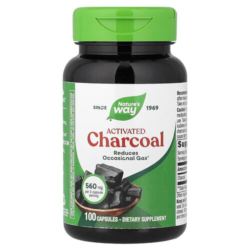Nature's Way, Activated Charcoal, 100 Capsules (280 mg per Capsule)