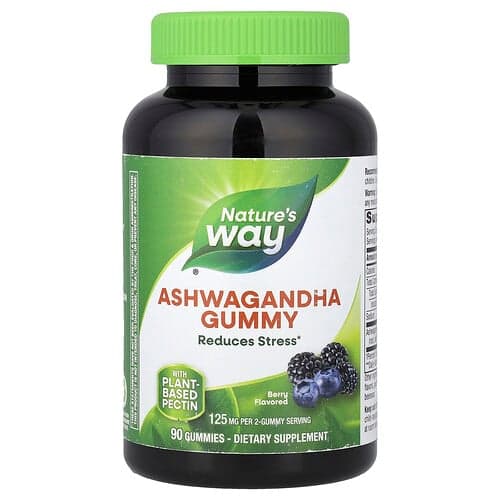 Nature's Way, Ashwagandha Gummy, Berry, 90 Gummies (62.5 mg per Gummy)