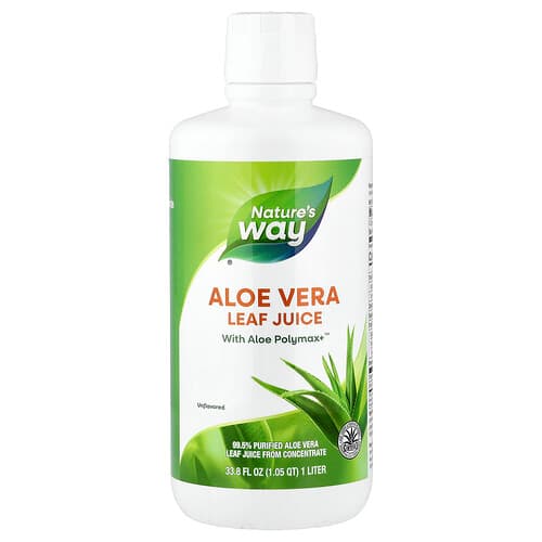 Nature's Way, Aloe Vera Leaf Juice, Unflavored, 33.8 fl oz (1 L)