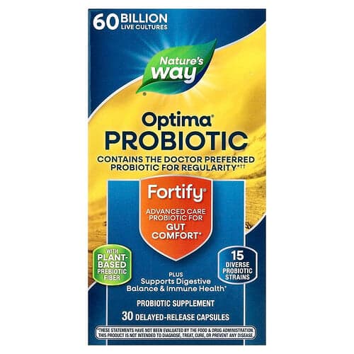 Nature's Way, Fortify®, Optima® Probiotic, 60 Billion CFU, 30 Delayed-Release Capsules