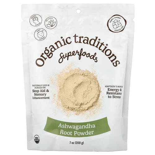 Organic Traditions, Superfoods, Ashwagandha Root Powder, 7 oz (200 g)