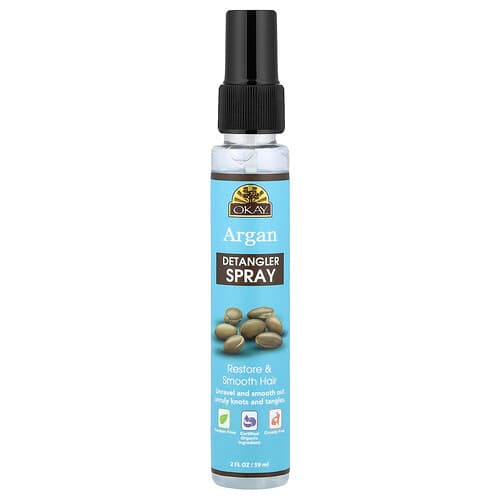 Okay Pure Naturals, Argan Detangler Spray , 2 fl oz (59 ml)