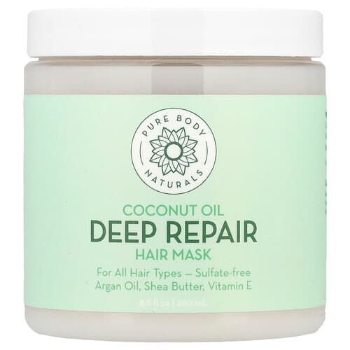 Pure Body Naturals, Coconut Oil Deep Repair Hair Mask, 8.8 fl oz (260 ml)