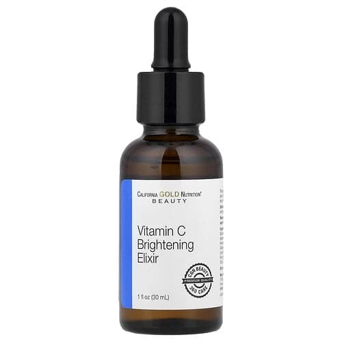 California Gold Nutrition, Vitamin C Brightening Elixir, Enhanced Brightening Dry Oil Serum, 1 fl oz (30 ml)