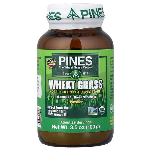 Pines International, Wheat Grass Powder, 3.5 oz (100 g)