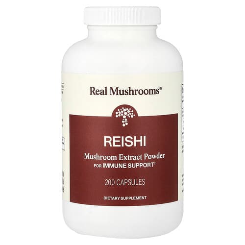 Real Mushrooms, Reishi, Mushroom Extract Powder, 200 Capsules
