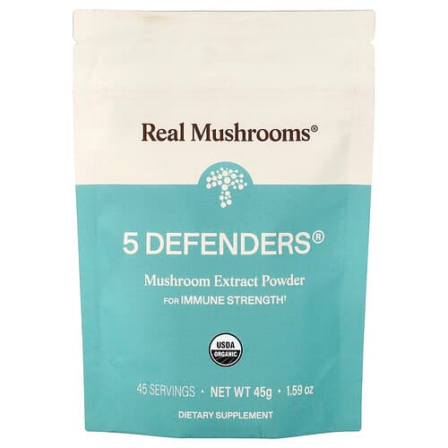Real Mushrooms, 5 Defenders®, Organic Mushroom Extract Powder, 1.59 oz (45 g)