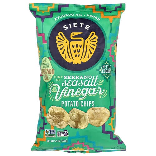 Siete, Potato Chips, Hint of Serrano Sea Salt & Vinegar , 5.5 Oz ( 156 g)