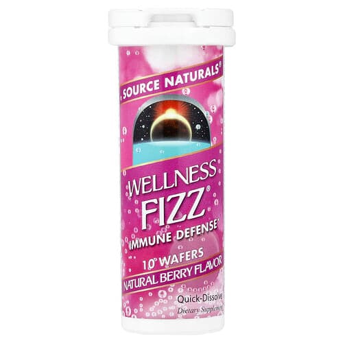 Source Naturals, Wellness Fizz®, Immune Defense, Natural Berry, 10 Wafers