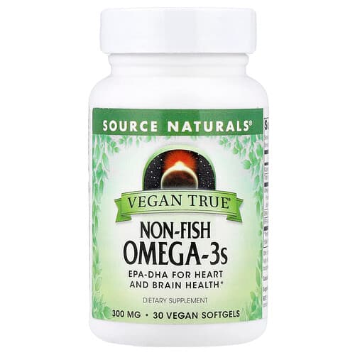 Source Naturals, Vegan True®, Non-Fish Omega-3s, 300 mg, 30 Vegan Softgels