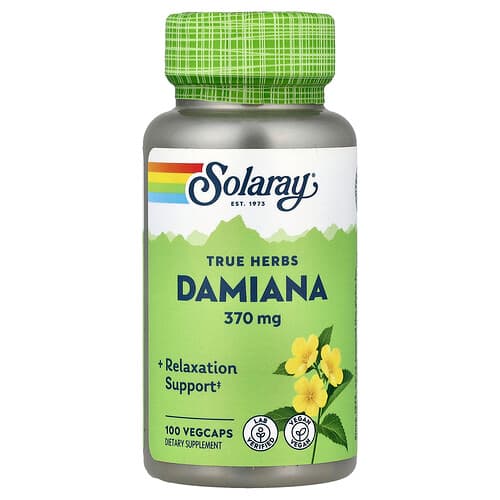 Solaray, True Herbs, Damiana, 370 mg , 100 VegCaps