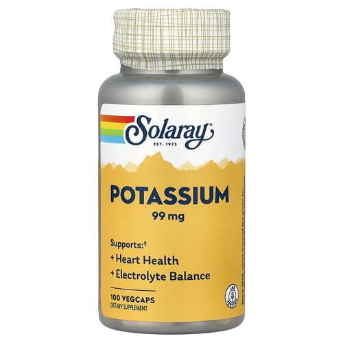 Solaray, Potassium, 99 mg, 100 VegCaps