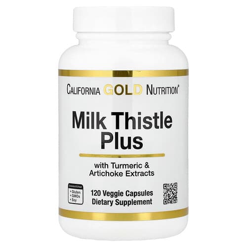 California Gold Nutrition, Milk Thistle Plus with Turmeric Extract and Artichoke Extract, 120 Veggie Capsules