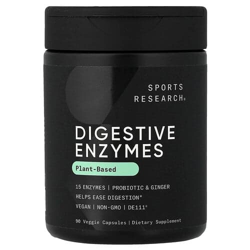 Sports Research, Digestive Enzymes, Plant-Based, 90 Veggie Capsules