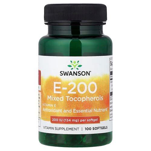 Swanson Vitamins, Vitamin E Mixed Tocopherols, 134 mg (200 IU), 100 Softgels