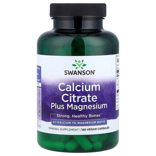 Swanson Vitamins, Calcium Citrate Plus Magnesium, 150 Vegan Capsules