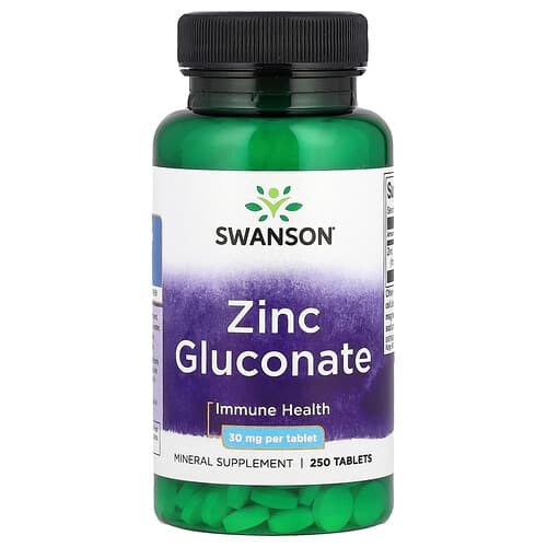Swanson Vitamins, Zinc Gluconate, 30 mg, 250 Tablets