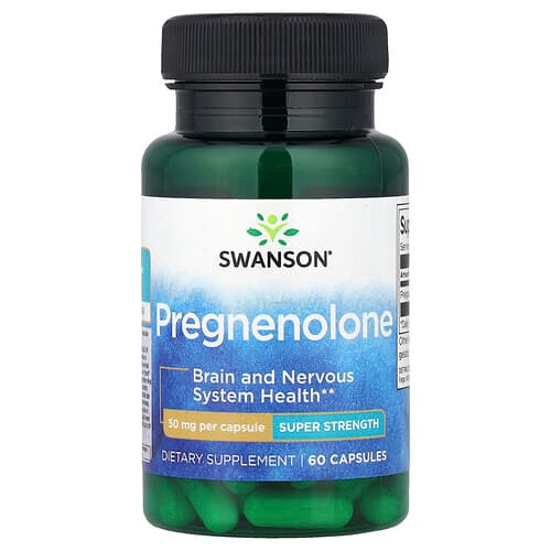 Swanson Vitamins, Pregnenolone, Super Strength, 50 mg, 60 Capsules