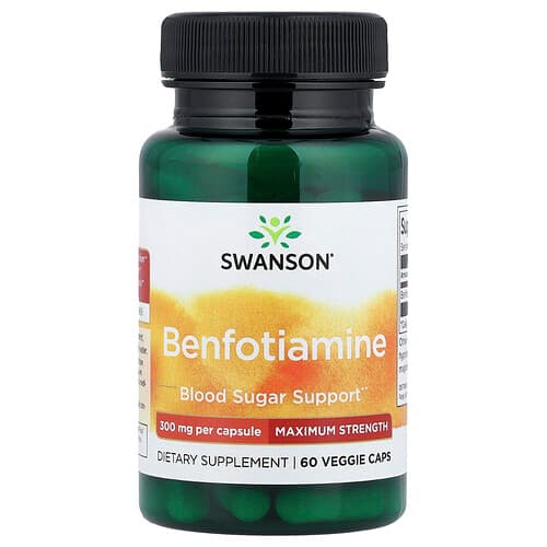 Swanson Vitamins, Benfotiamine, Maximum Strength, 300 mg, 60 Veggie Caps