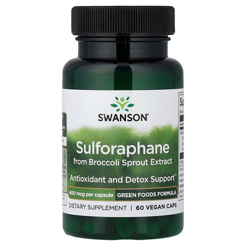 Swanson Vitamins, Sulforaphane from Broccoli Sprout Extract, 400 mcg, 60 Vegan Caps