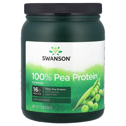 Swanson Vitamins, 100% Pea Protein Powder, Unflavored, 1.1 lb (503 g)