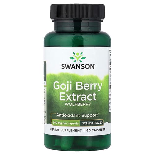 Swanson Vitamins, Goji Berry Extract, Standardized, 500 mg, 60 Capsules