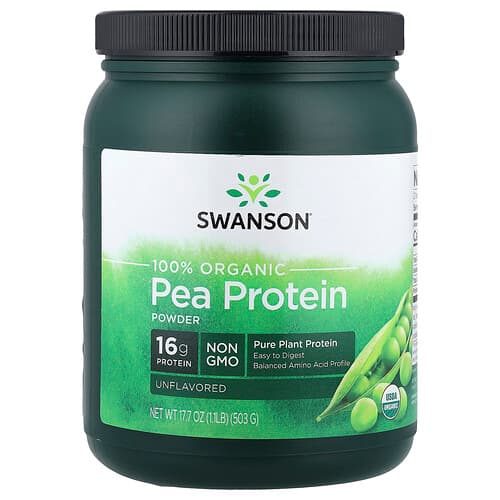 Swanson Vitamins, 100% Organic Pea Protein Powder, Unflavored, 1.1 lb (503 g)