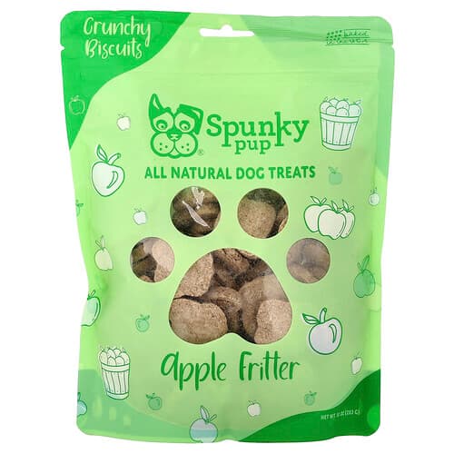 Spunky Pup, All Natural Dog Treats, Crunchy Biscuits, Apple Fritter , 10 oz (283 g)