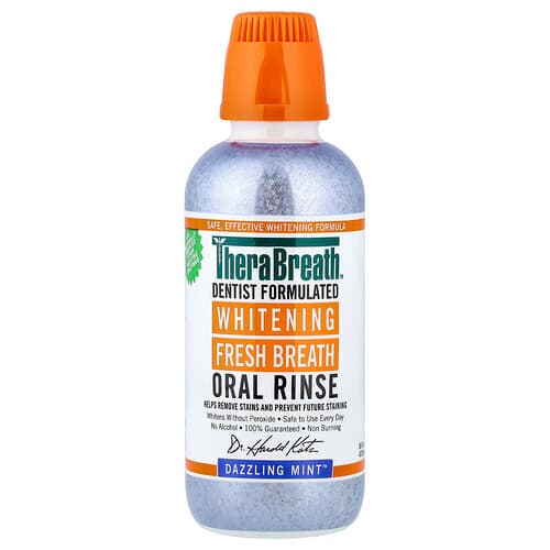 TheraBreath, Whitening Fresh Breath Oral Rinse, Dazzling Mint, 16 fl oz (473 ml)