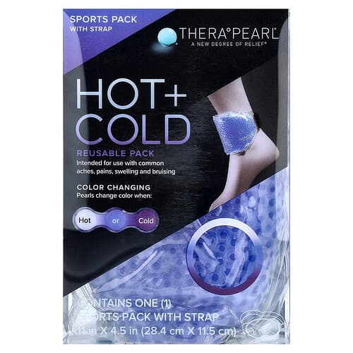 TheraPearl, Color Changing Hot + Cold Reusable Pack, Sports Pack with Strap, 1 Pack