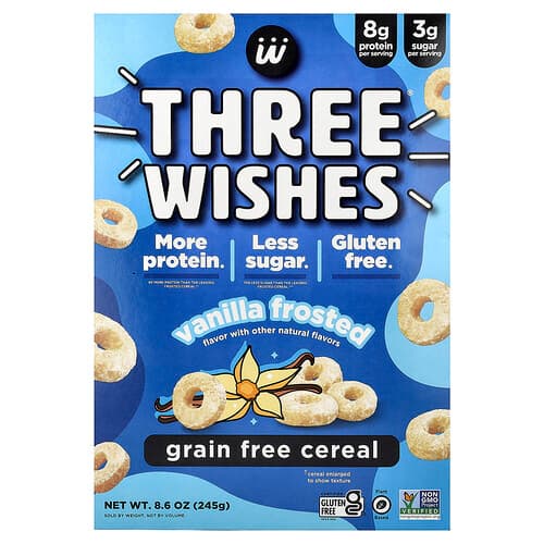 Three Wishes, Grain Free Cereal, Vanilla Frosted, 8.6 oz (245 g)