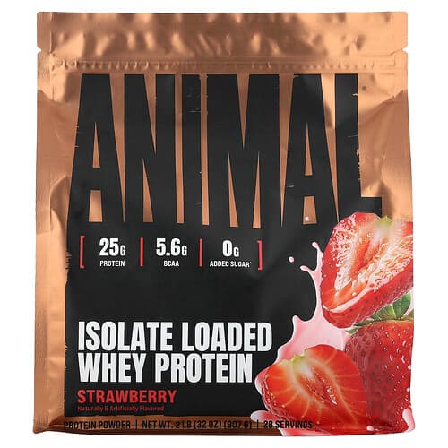 Animal, Isolate Loaded Whey Protein™ Powder, Strawberry, 2 lb (907 g)