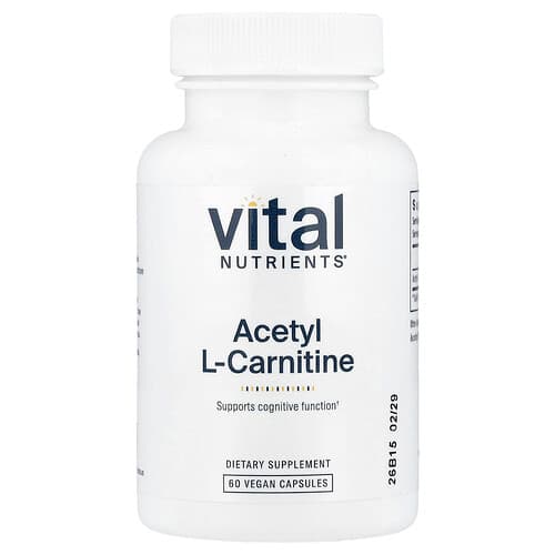 Vital Nutrients, Acetyl L-Carnitine, 60 Vegan Capsules (500 mg per Capsule)
