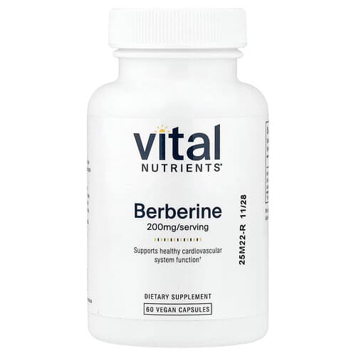 Vital Nutrients, Berberine, 200 mg, 60 Vegan Capsules