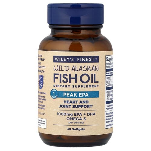 Wiley's Finest, Wild Alaskan Fish Oil, Peak EPA, 30 Softgels