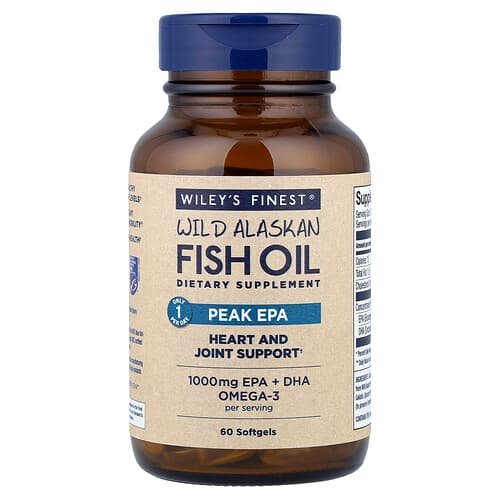 Wiley's Finest, Wild Alaskan Fish Oil, Peak EPA, 60 Softgels