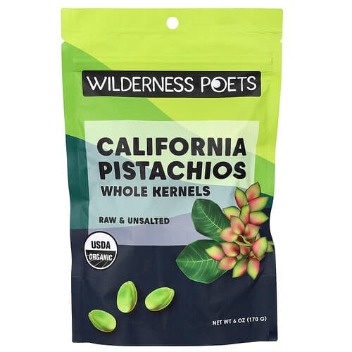 Wilderness Poets, Organic California Pistachios, Unsalted, 6 oz (170 g)