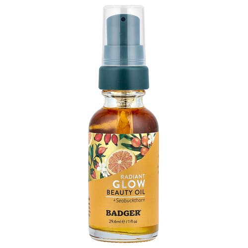 Badger, Glow Beauty Oil + Seabuckthorn, 1 fl oz (29.6 ml)