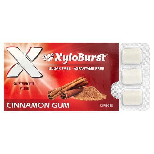 Xyloburst, Xylitol Gum, Cinnamon, 12 Pieces
