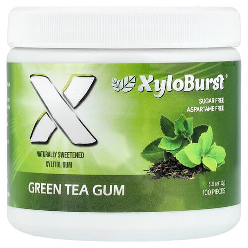Xyloburst, Xylitol Gum, Green Tea, 100 Pieces, 5.29 oz (150 g)