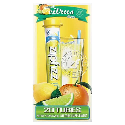 Zipfizz, Energy Drink Mix, Citrus, 20 Tubes, 0.39 oz (11 g) Each