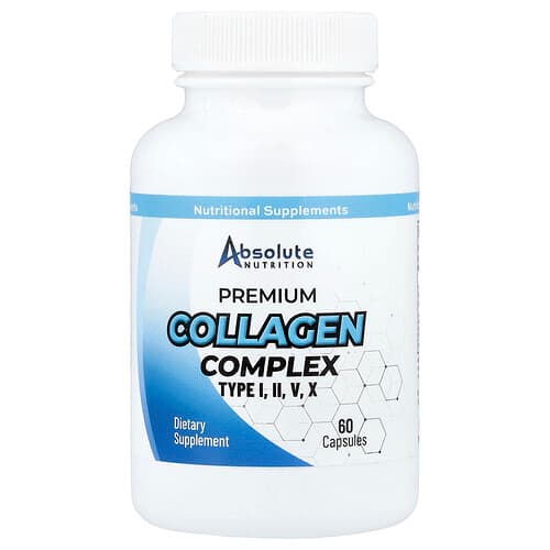 Absolute Nutrition, Premium Collagen Complex, Type I, II, V, X, 60 Capsules