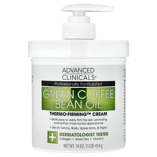 Advanced Clinicals, Green Coffee Bean Oil, Thermo-Firming™ Cream, 16 oz (454 g)