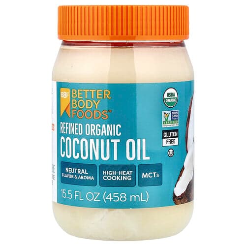 BetterBody Foods, Refined Organic Coconut Oil, 15.5 fl oz (458 ml)