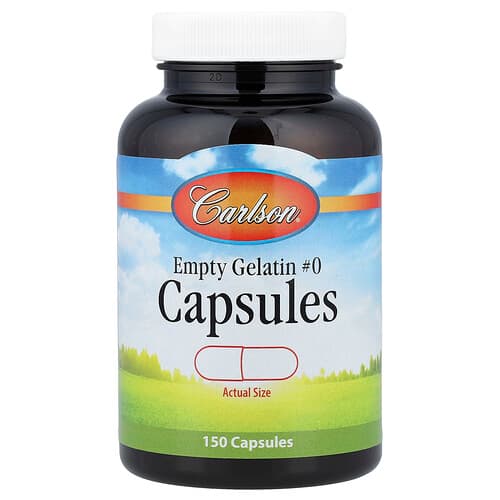 Carlson, Empty Gelatin Capsules #0, 150 Capsules
