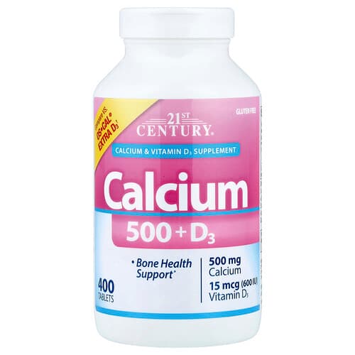 21st Century, Calcium 500 + D3, 400 Tablets